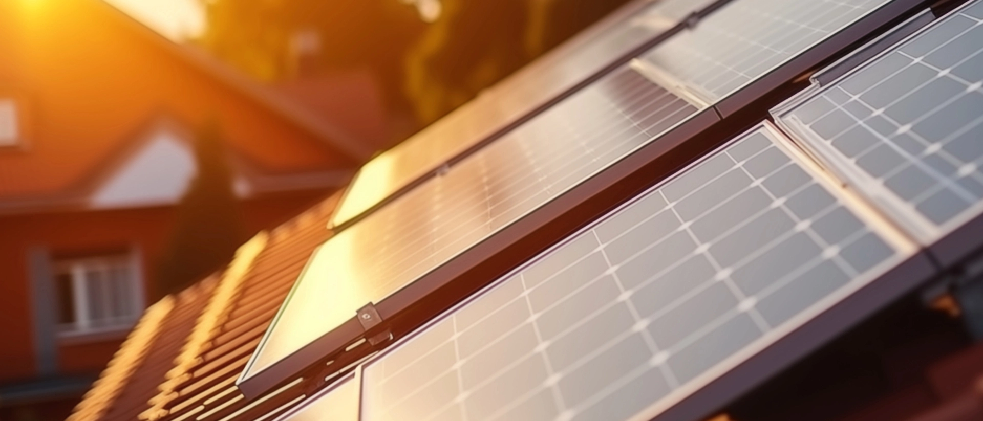 PV-Anlage im Sonnenuntergang