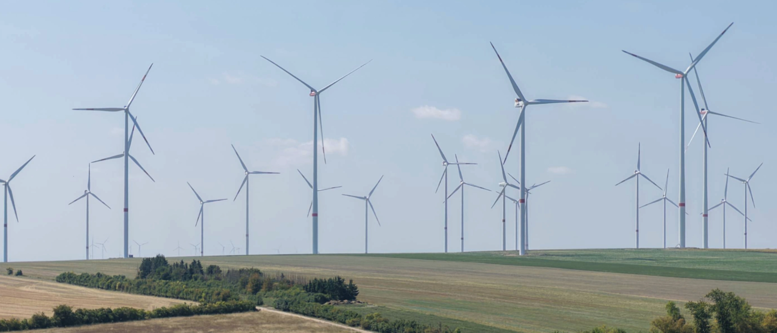 Windrad bei Sonnenaufgang.