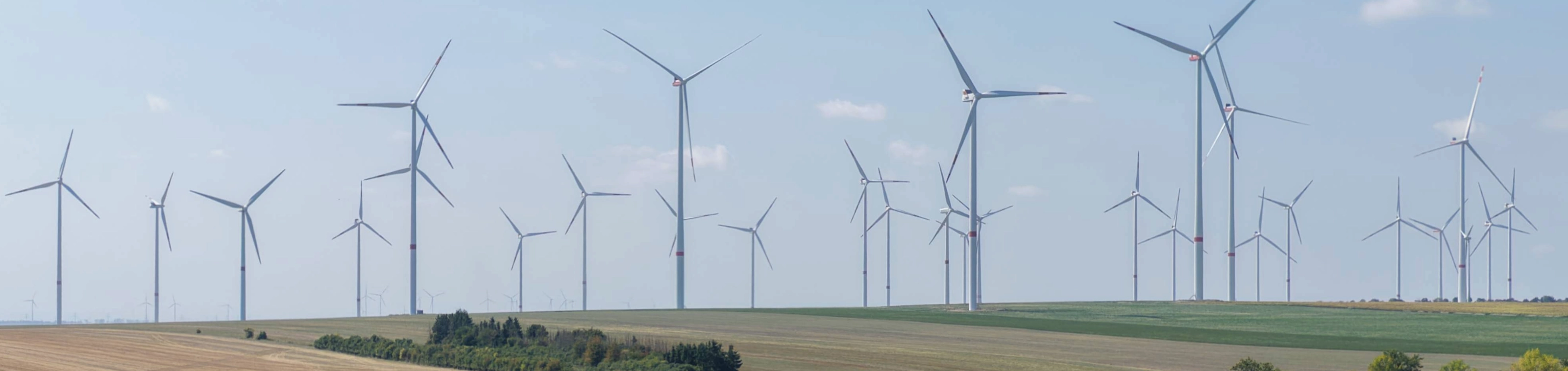 Windrad bei Sonnenaufgang.