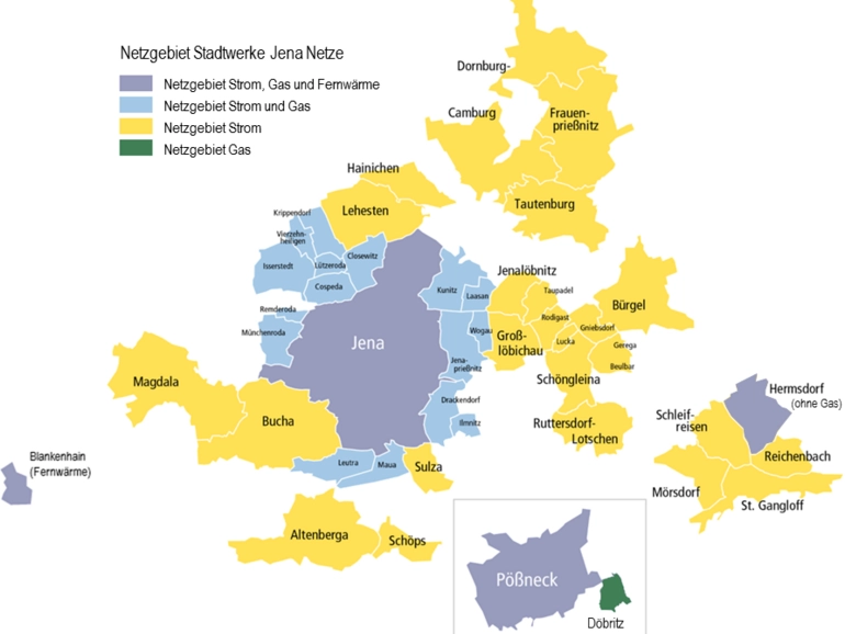 Karte Netzgebiete Stadtwerke Jena Netze